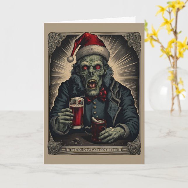 Zombie Cheer Weihnachtskarte Karte (Gelbe Blume)