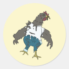 Zombie Chicken Runder Aufkleber