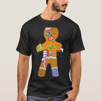 Zombie Christmas Gingerbread Mann Beängstigend Xma T-Shirt