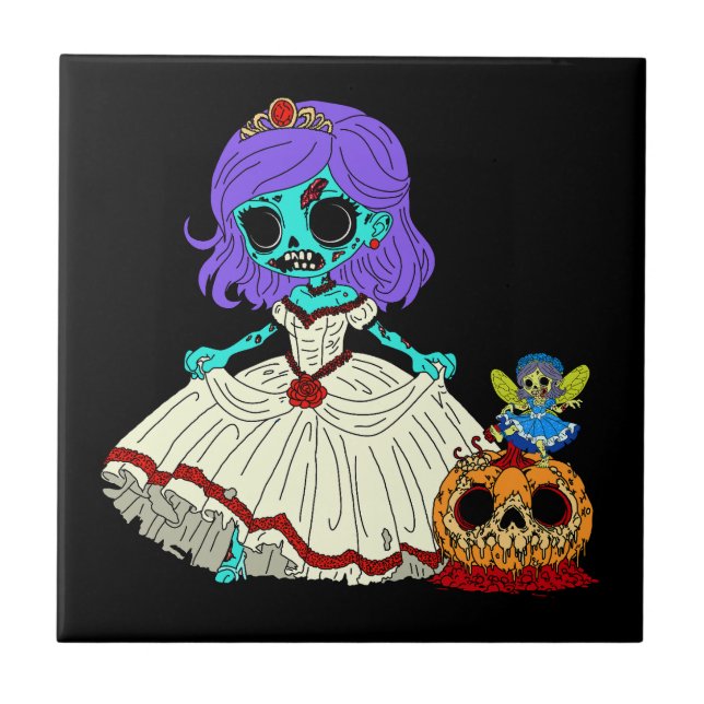 Zombie Cinderella Fliese (Vorderseite)
