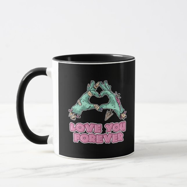 Zombie Classic - Herz und Hände des Skeletts Tasse (Links)