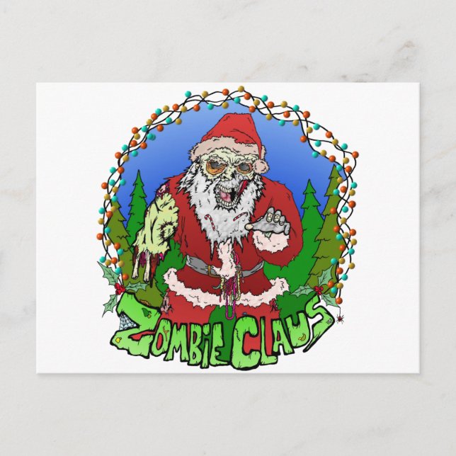 Zombie Claus Postkarte (Vorderseite)