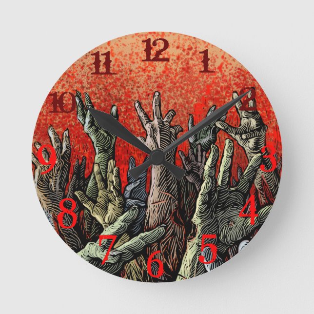 Zombie Clock Runde Wanduhr (Vorderseite)