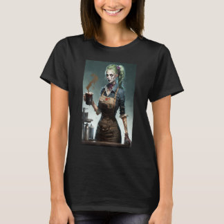 Zombie Coffee Barista Zombies In Everyday Life S T-Shirt