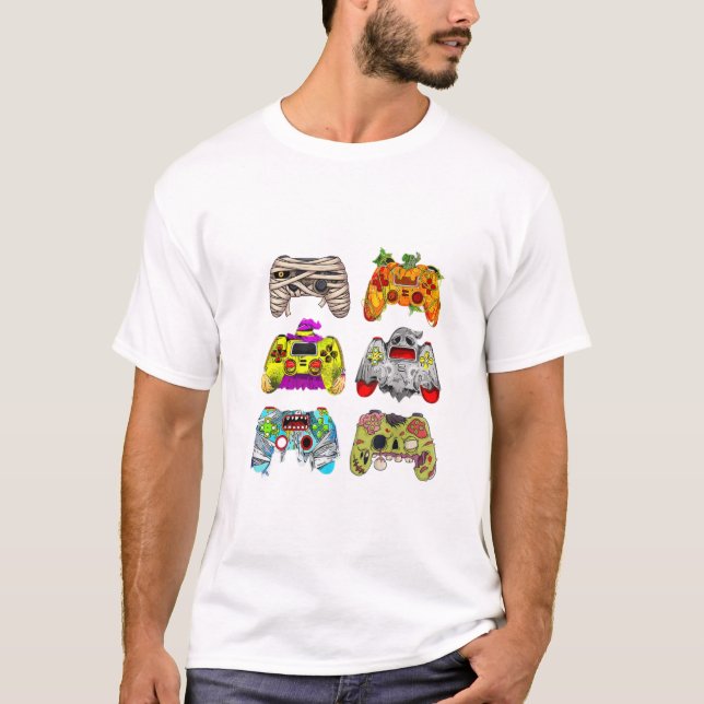 Zombie Controller Halloween T - Shirt für Gamer (Vorderseite)