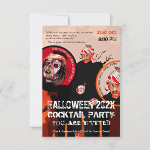 Zombie Costume Cocktail Party Einladung