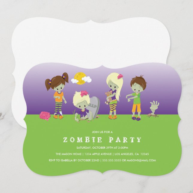 Zombie Costume Party Einladung (Vorne/Hinten)