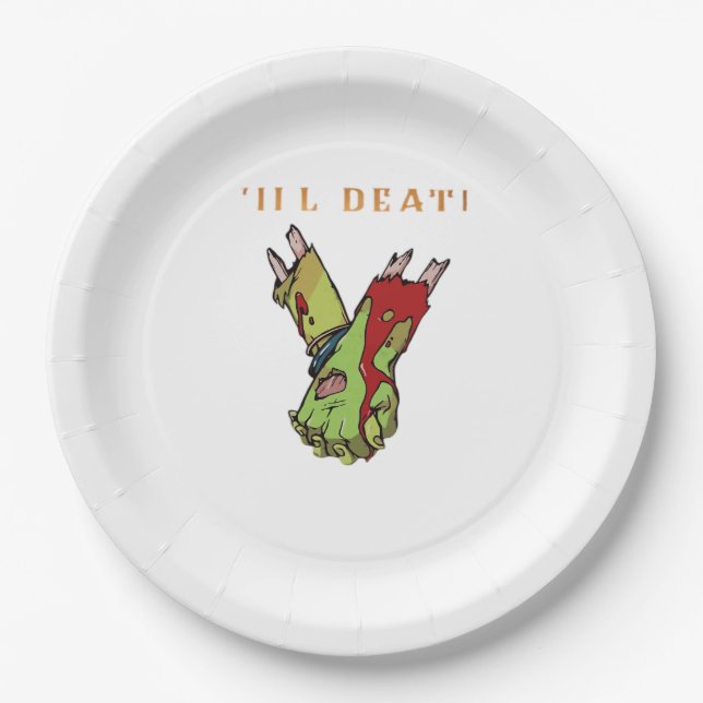 Zombie Couple Till Death Do us Part Classic Pappteller (Vorderseite)