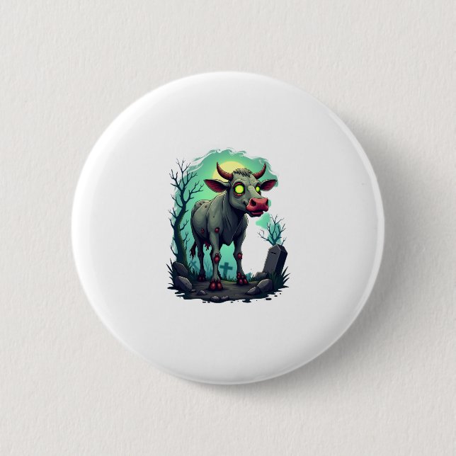 Zombie Cow Apokalypse Button (Vorderseite)