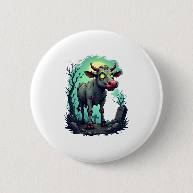Zombie Cow Apokalypse Button (Vorderseite)