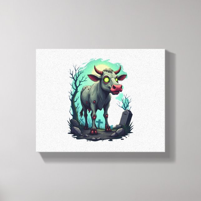 Zombie Cow Apokalypse Leinwanddruck (Vorderseite)