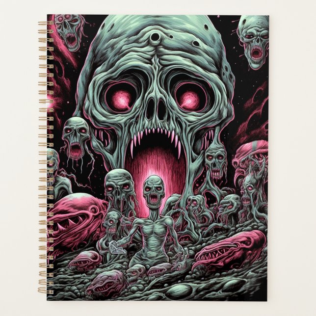Zombie Creatures Sci-fi Horror Art Planer (Vorderseite)