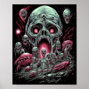 Zombie Creatures Sci-fi Horror Art Poster