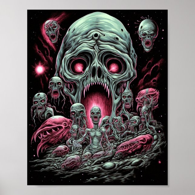 Zombie Creatures Sci-fi Horror Art Poster (Vorne)