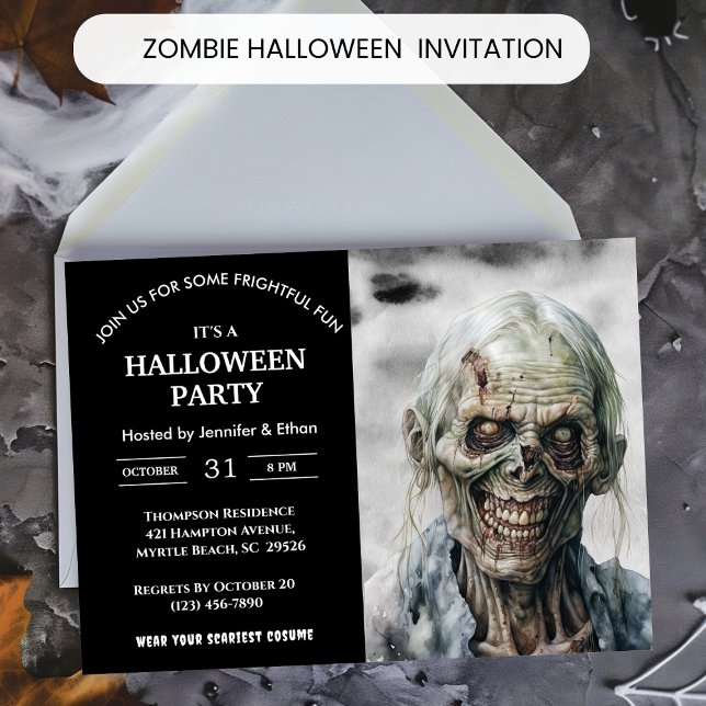 Zombie Creepy Halloween-Party Einladungen (Von Creator hochgeladen)