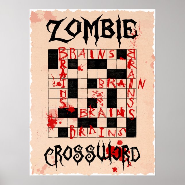 Zombie Crossword Poster (Vorne)