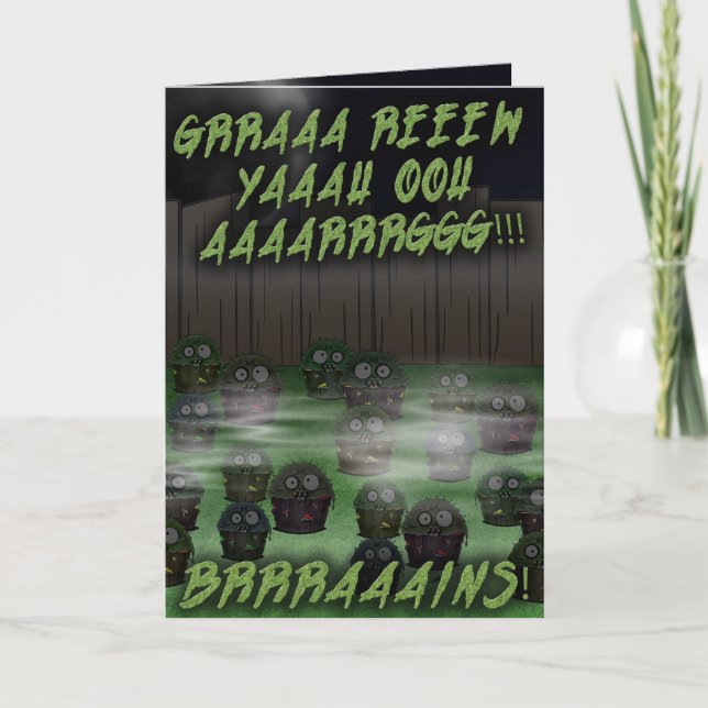 Zombie Cupcake Geburtstag #4 Karte (Vorderseite)