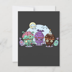 Zombie Cupcake Halloween Postkarte