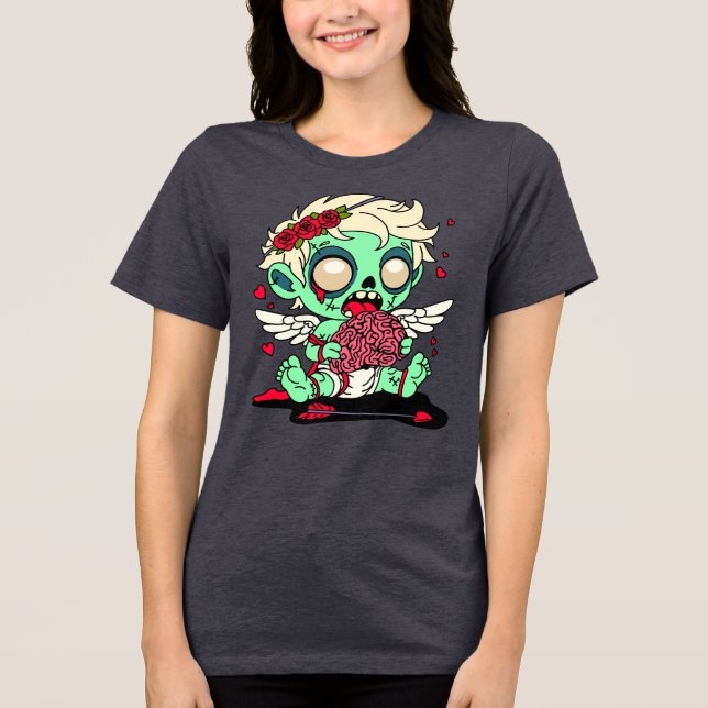Zombie Cupid Tri-Blend Shirt (Vorderseite)