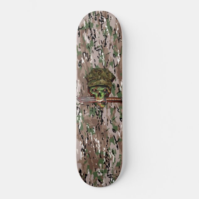 Zombie Dagger Marine Camouflage Skateboard (Vorderseite)