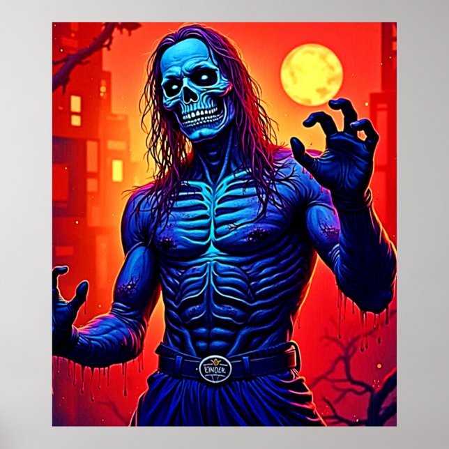 Zombie-Dämon in Stadtdesign Poster (Vorne)