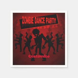 Zombie Dance Party Black & Orange Serviette