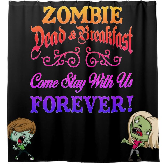 Zombie Dead and Breakfast Duschvorhang (Vorderseite)
