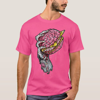 Zombie Dead Brain Hamburger Halloween Horror Humor T-Shirt