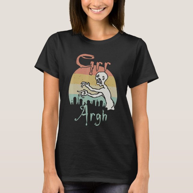 Zombie Dead Mummy Grr Argh Halloween Retro T-Shirt (Vorderseite)