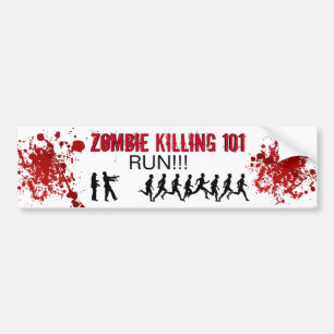 Zombie, der 101 (LAUF, tötet!!!) Autoaufkleber