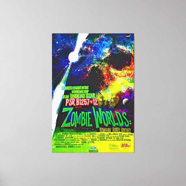 Zombie, die Untote Star Green Leinwanddruck (Vorderseite)