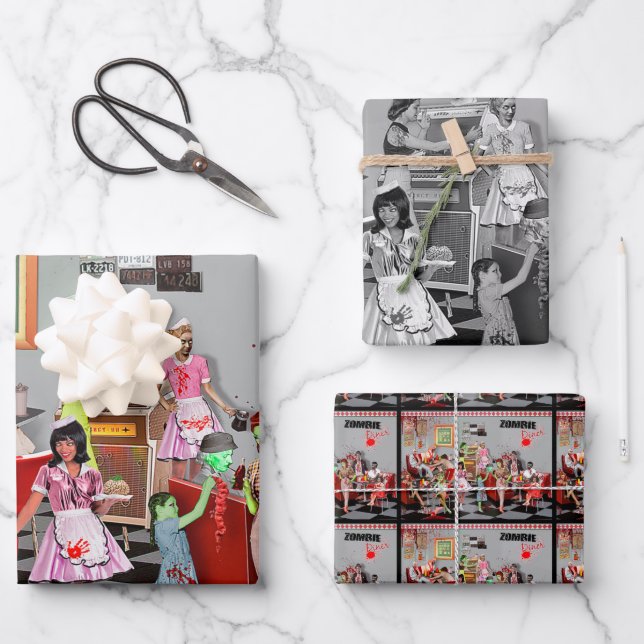 Zombie Diner Geschenkpapier Set (Vorderseite)