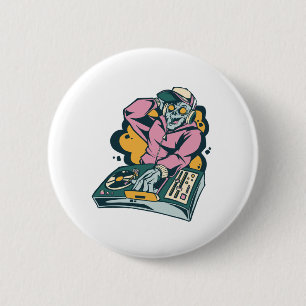 Zombie DJ Geschenk für Musiker Meloman Liebhaber Button