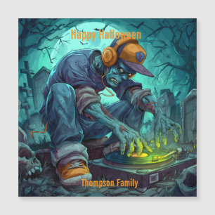 Zombie-DJ-Rave-Halloween-Party-Vibes Magnetkarte