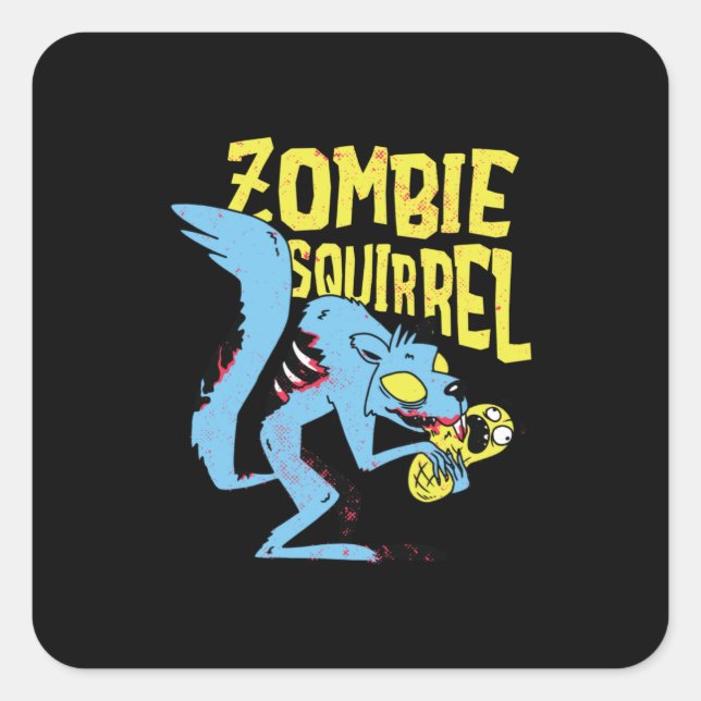 Zombie-Eichhörnchen Quadratischer Aufkleber (Vorderseite)