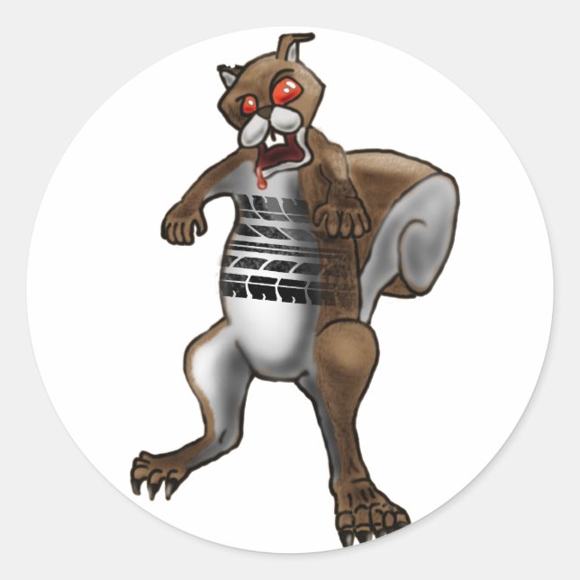 Zombie Eichirrel Runder Aufkleber (Vorderseite)