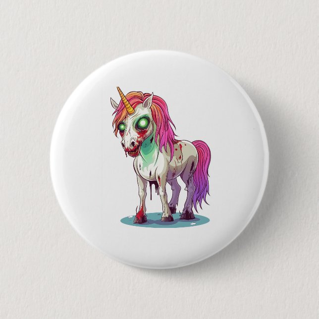 Zombie-Einhorn Button (Vorderseite)