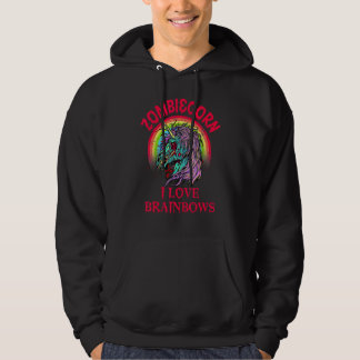 Zombie Einhorn Ich liebe Brainbows  Gothic Goth Th Hoodie