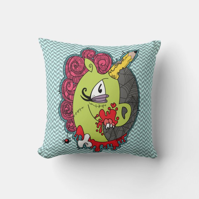 Zombie-Einhorn-Kissen Kissen (Vorderseite)