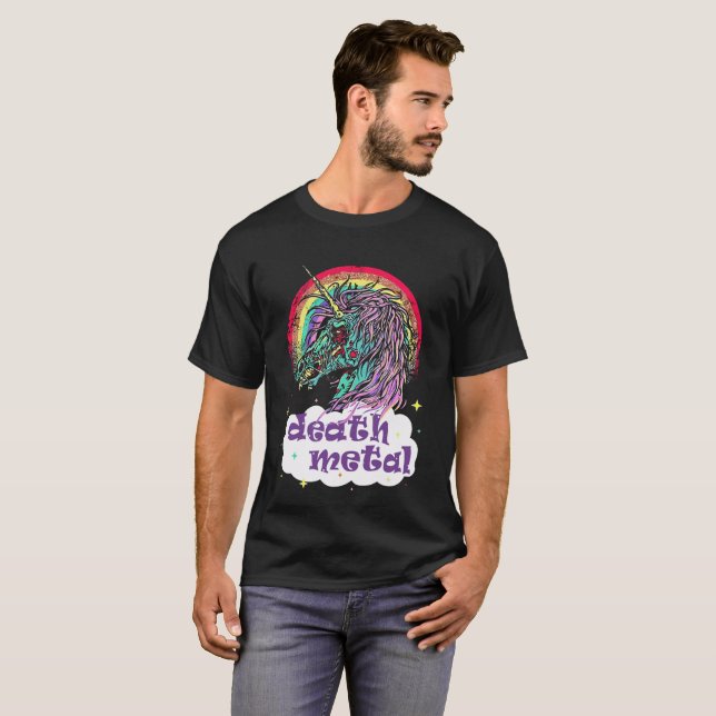 Zombie-Einhorn-Todesmetall T-Shirt (Vorne ganz)