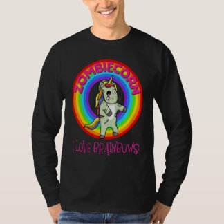Zombie Einhorn Zombiecorn Halloween Regenbogen T-Shirt
