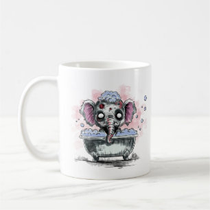 Zombie Elephant in einer Badewanne Kaffeetasse