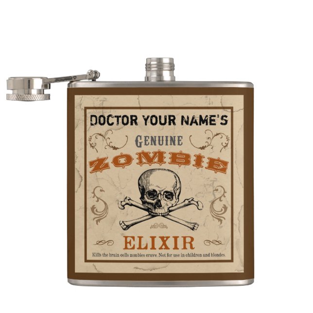 Zombie Elixir Anpassbare Flasche Flachmann (Geöffnet)