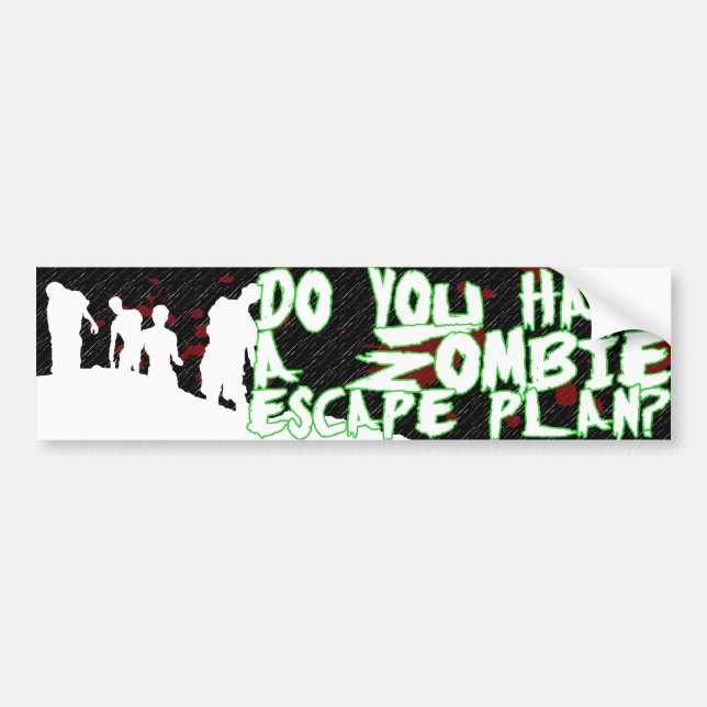 Zombie-Entweichen-Plan-Autoaufkleber Autoaufkleber (Vorne)