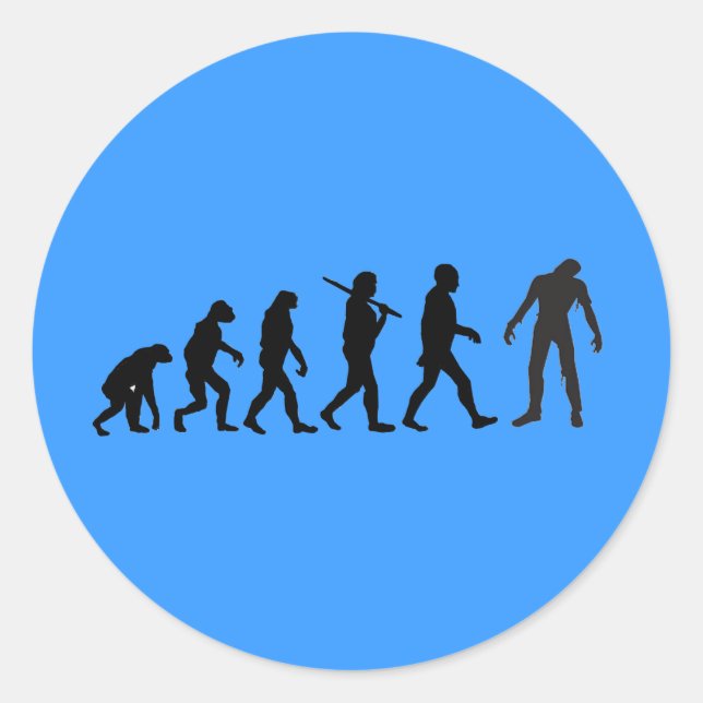Zombie Evolution T - Shirt Design Runder Aufkleber (Vorderseite)
