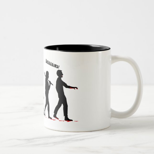 Zombie-Evolution Zweifarbige Tasse (Rechts)