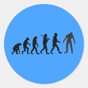 Zombie-Evolutions-T - Shirt-Entwurf Runder Aufkleber