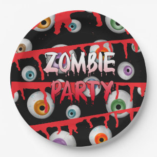 Zombie Eyeballs Apokalypse Halloween-Party Pappteller