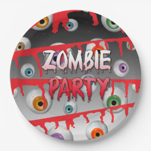 Zombie Eyeballs Apokalypse Halloween-Party Pappteller