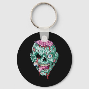 Zombie Face Gehirn Halloween Jungs Männer Frauen M Schlüsselanhänger